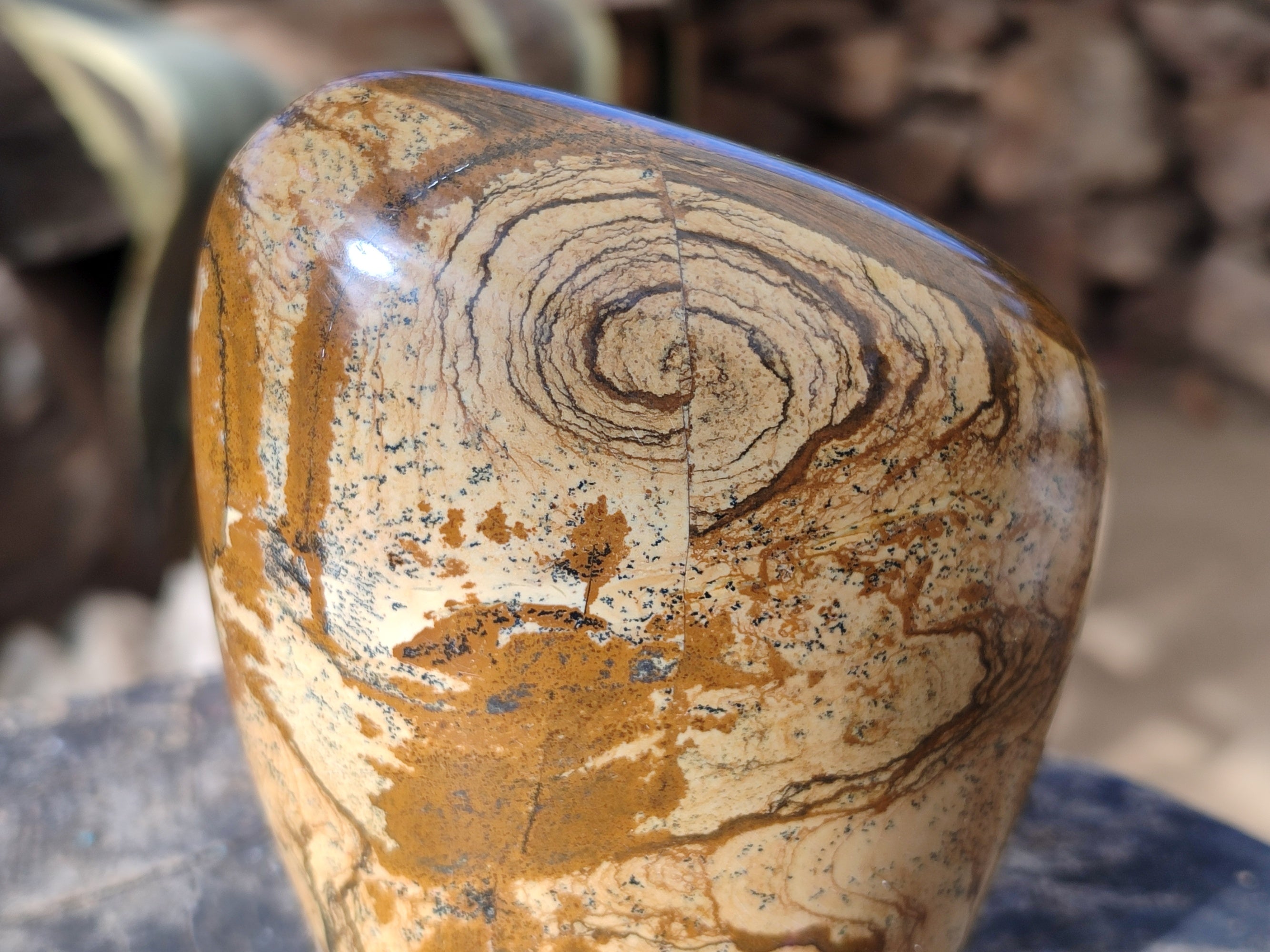 Polished Picture Stone Jasper Standing Free Forms x 2 From Ais-Ais, Namibia - Toprock Gemstones and Minerals 