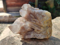 Natural Smokey Phantom Quartz Cluster x 3 From Luena, Congo