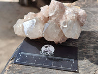 Natural Smokey Phantom Quartz Cluster x 3 From Luena, Congo