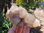 Natural Smokey Phantom Quartz Cluster x 3 From Luena, Congo - Toprock Gemstones and Minerals 