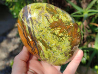 Polished Green Opal Standing Free Forms x 3 From Betroka, Madagascar - Toprock Gemstones and Minerals 