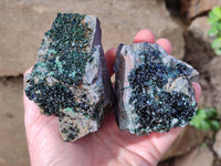 Natural Libethenite Crystals On Dolomite Matrix Specimens x 6 From Shituru, Congo