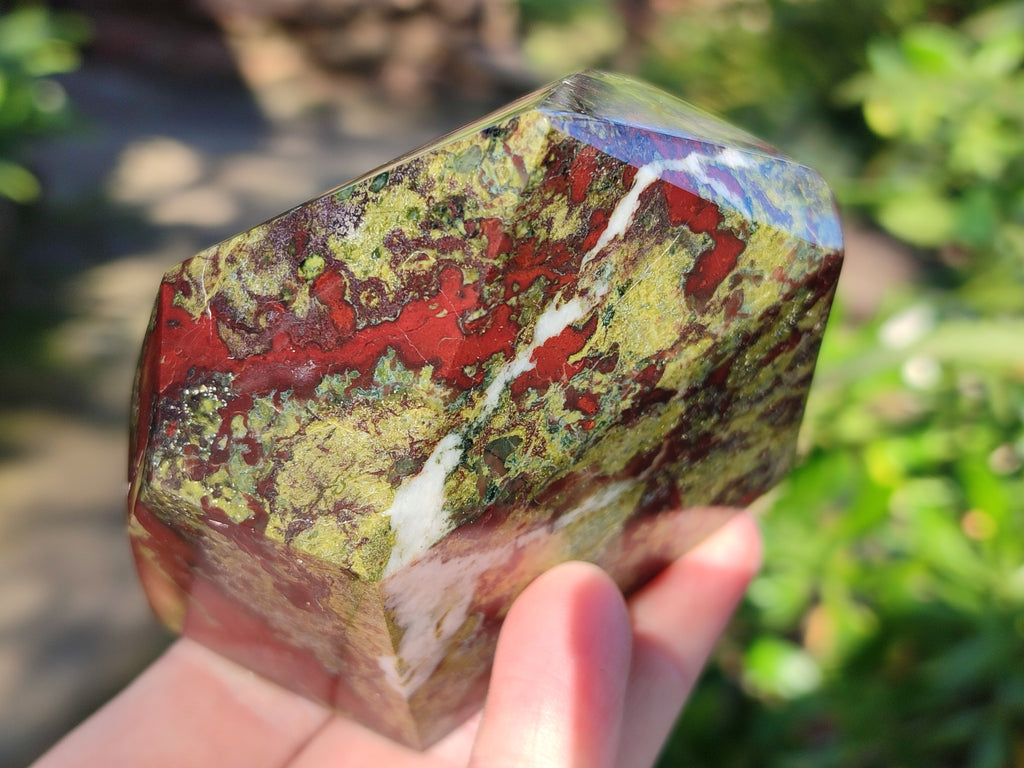 Polished Bastite Dragons Blood Stone Points x 3 From Tshipise, South Africa - Toprock Gemstones and Minerals 