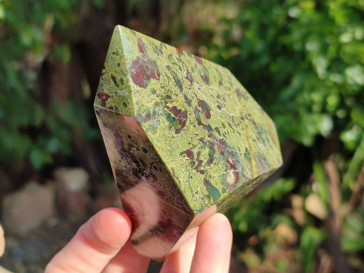 Polished Bastite Dragons Blood Stone Points x 3 From Tshipise, South Africa - Toprock Gemstones and Minerals 