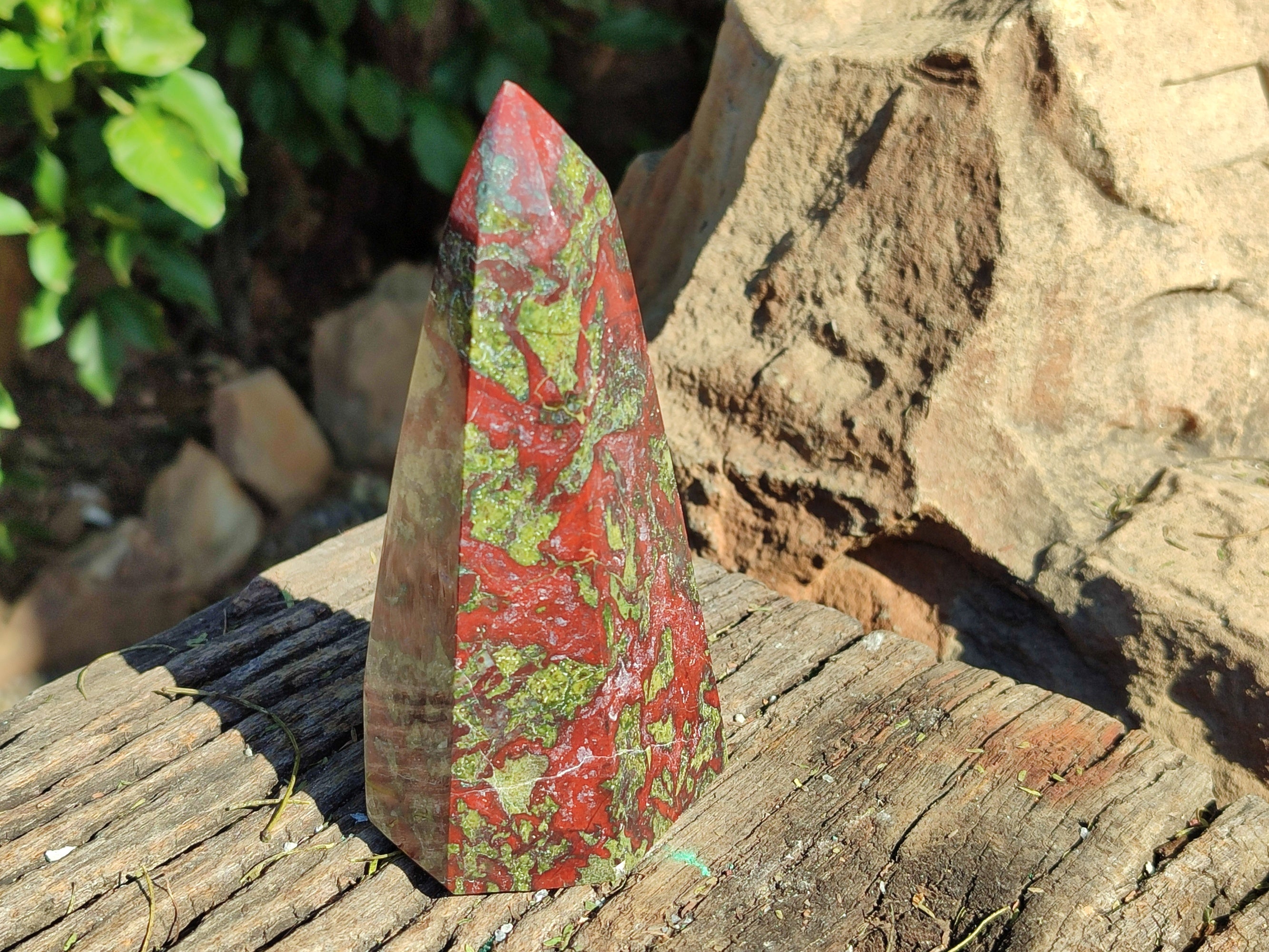 Polished Bastite Dragons Blood Stone Points x 3 From Tshipise, South Africa - Toprock Gemstones and Minerals 