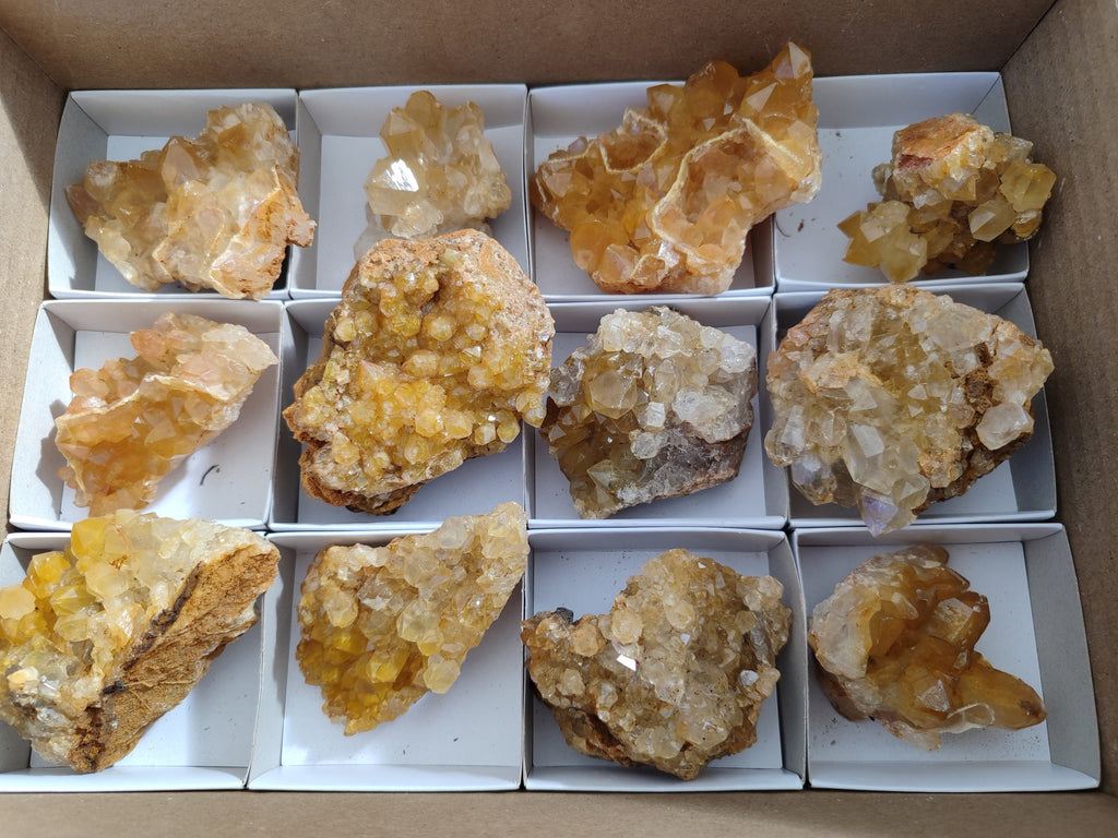 Natural Limonite Quartz Clusters x 12 From Solwezi, Zambia - Toprock Gemstones and Minerals 