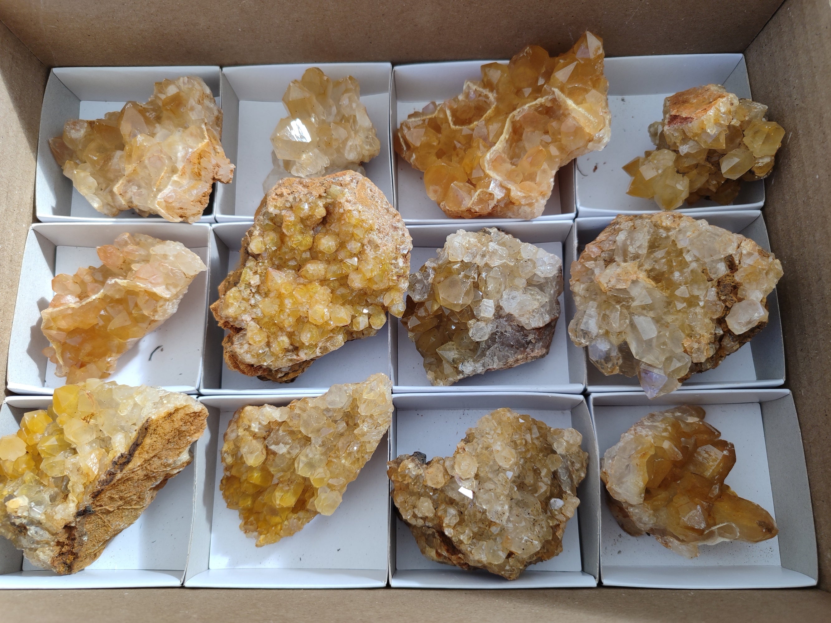 Natural Limonite Quartz Clusters x 12 From Solwezi, Zambia - Toprock Gemstones and Minerals 