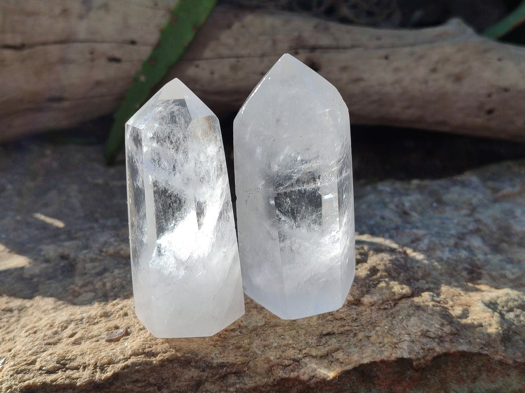 Polished Clear Quartz Crystals x 6 From Madagascar - Toprock Gemstones and Minerals 