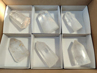 Polished Clear Quartz Crystals x 6 From Madagascar - Toprock Gemstones and Minerals 