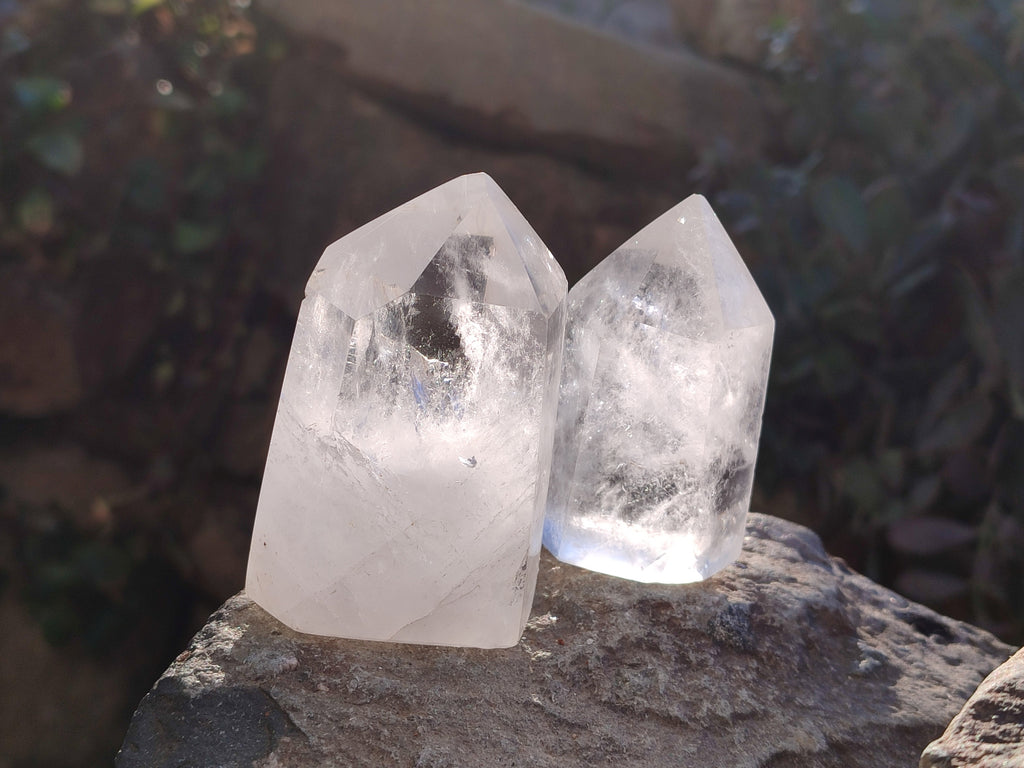 Polished Clear Quartz Crystals x 6 From Madagascar - Toprock Gemstones and Minerals 