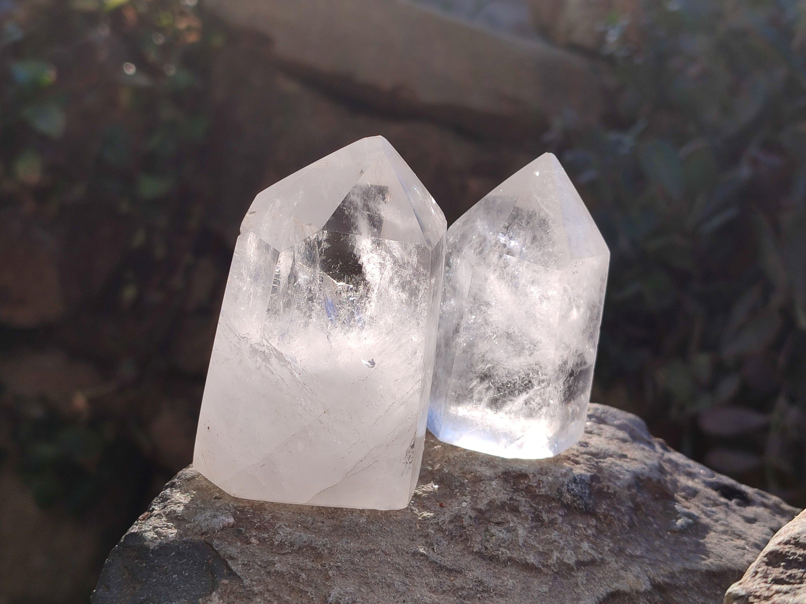 Polished Clear Quartz Crystals x 6 From Madagascar - Toprock Gemstones and Minerals 