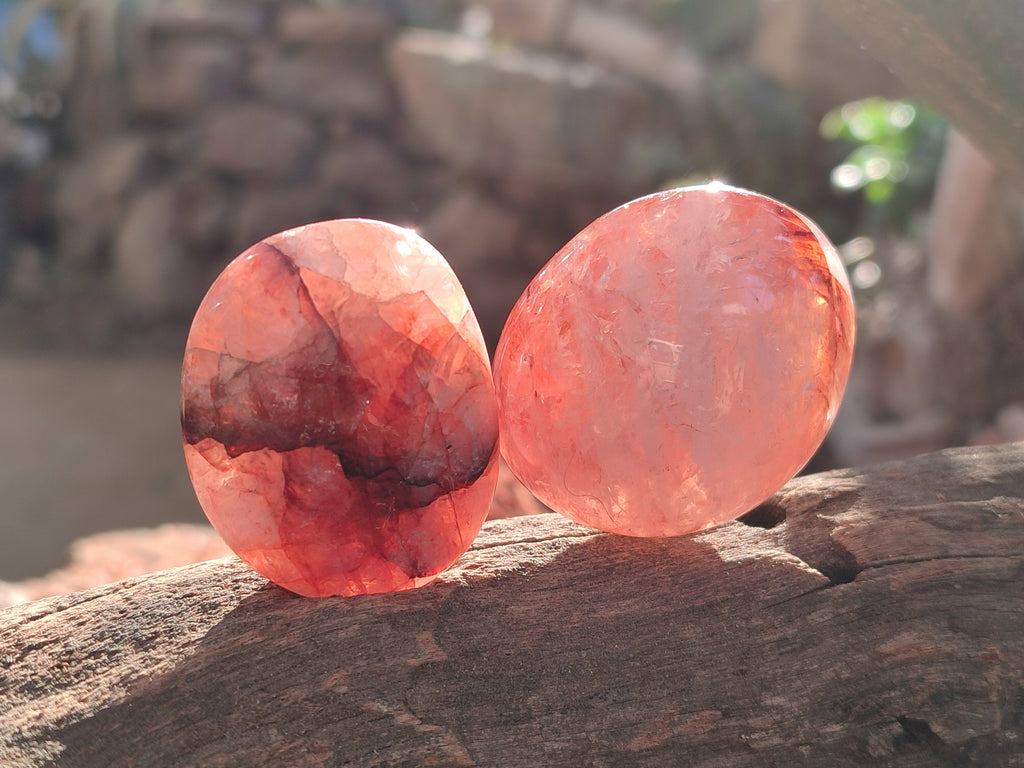Polished Red Hematoid Quartz Palm Stones x 21 From Madagascar - Toprock Gemstones and Minerals 
