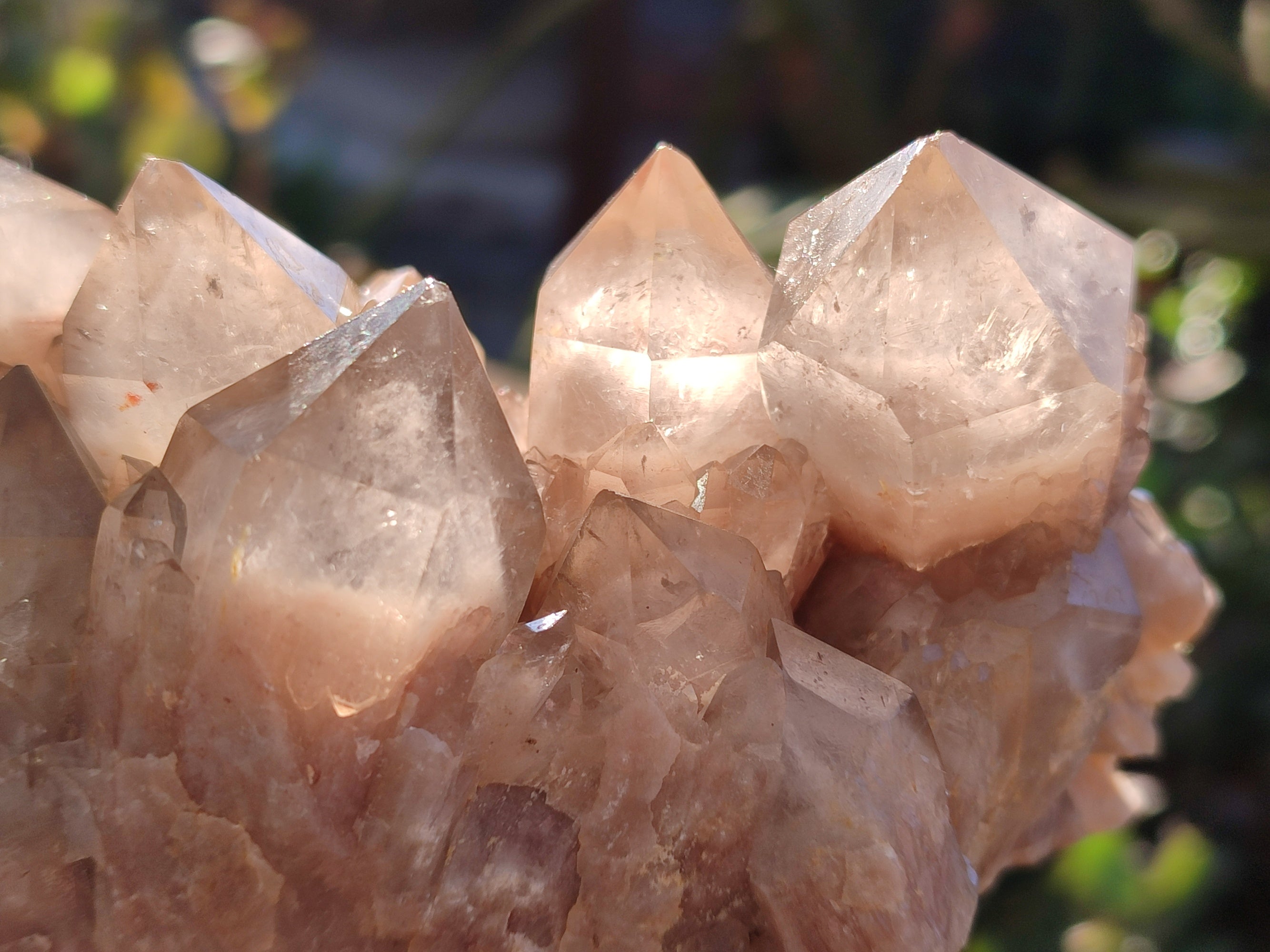 Natural Smokey Phantom Quartz Cluster x 2 From Luena, Congo - Toprock Gemstones and Minerals 