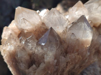 Natural Smokey Phantom Quartz Cluster x 2 From Luena, Congo