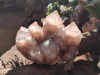 Natural Smokey Phantom Quartz Cluster x 2 From Luena, Congo - Toprock Gemstones and Minerals 