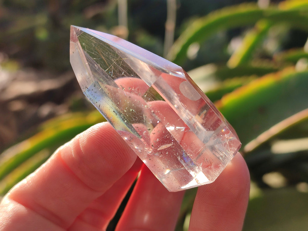 Polished Mixed Wonderland Inclusion Quartz Crystals Including Rutile x 12 from Madagascar - Toprock Gemstones and Minerals 