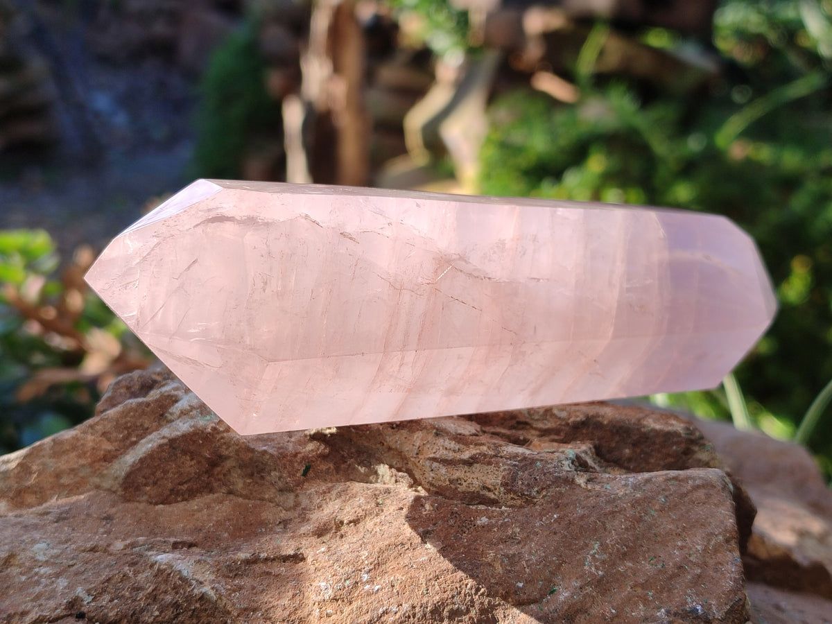 Polished Double Terminated Rose Quartz Points x 4 Ambatondrazaka, Madagascar - Toprock Gemstones and Minerals 
