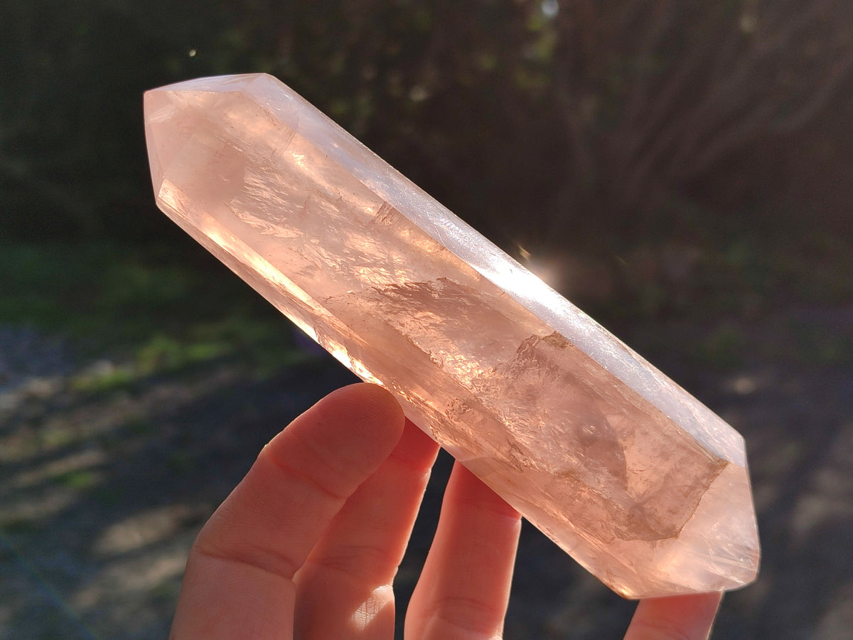 Polished Double Terminated Rose Quartz Points x 4 Ambatondrazaka, Madagascar - Toprock Gemstones and Minerals 