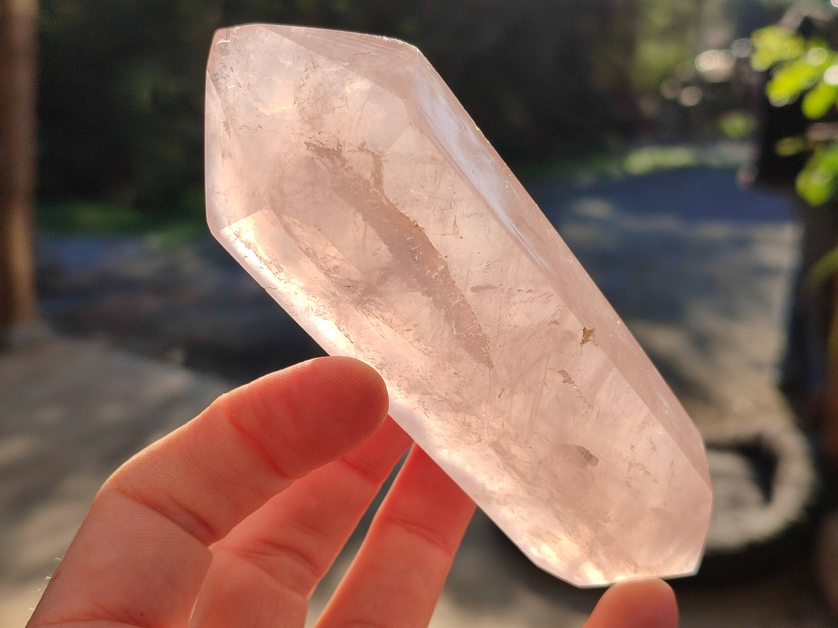 Polished Double Terminated Rose Quartz Points x 4 Ambatondrazaka, Madagascar - Toprock Gemstones and Minerals 