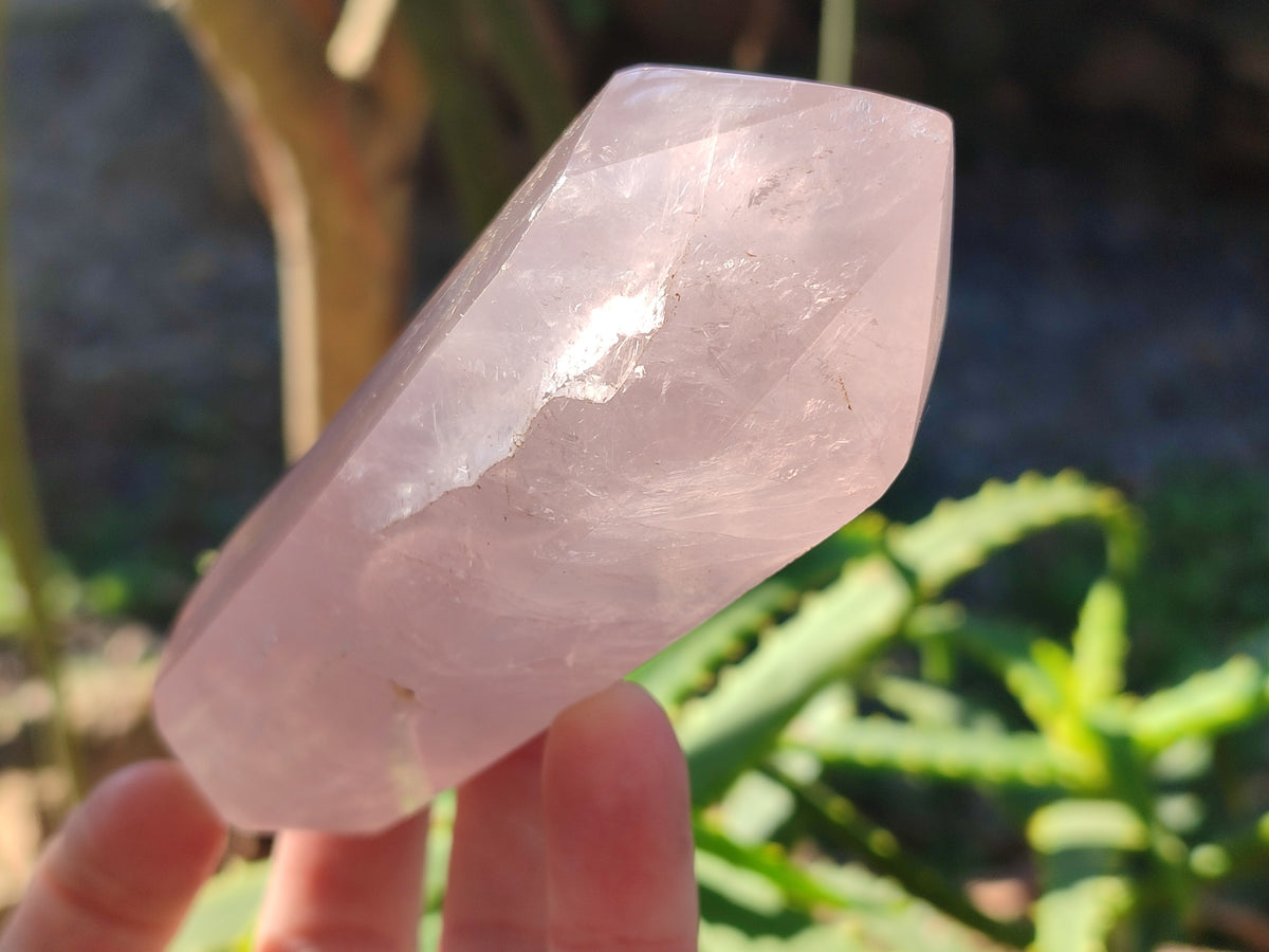 Polished Double Terminated Rose Quartz Points x 4 Ambatondrazaka, Madagascar - Toprock Gemstones and Minerals 