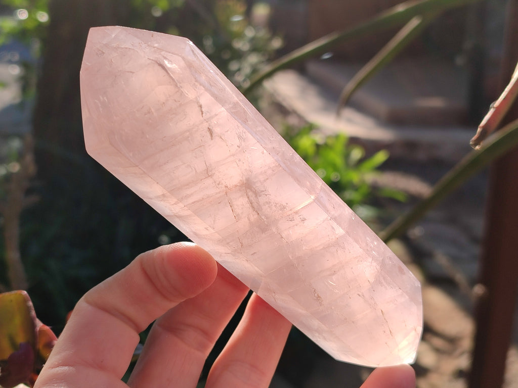 Polished Double Terminated Rose Quartz Points x 4 Ambatondrazaka, Madagascar - Toprock Gemstones and Minerals 