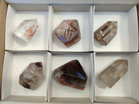Polished Mixed Quartz and Smokey Inclusions Quartz including Citrine Quartz x 6 from Madagascar - Toprock Gemstones and Minerals 