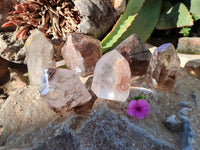 Polished Mixed Quartz and Smokey Inclusions Quartz including Citrine Quartz x 6 from Madagascar - Toprock Gemstones and Minerals 