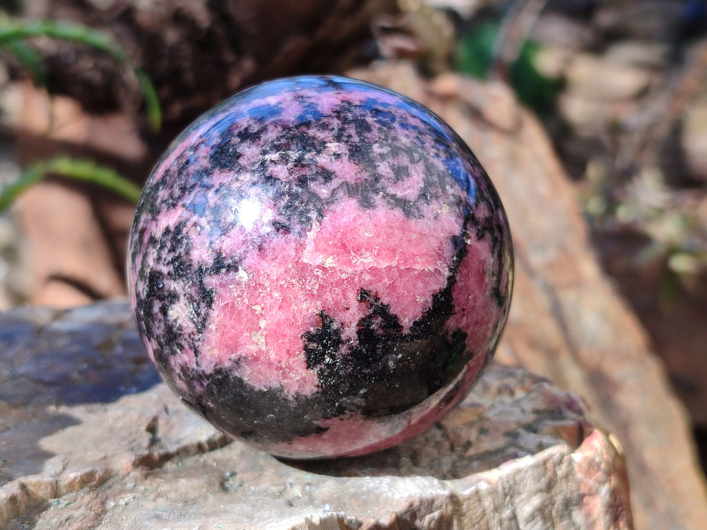 Polished Pink Rhodonite Spheres x 3 From Ambindavato, Madagascar - Toprock Gemstones and Minerals 