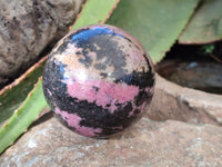 Polished Pink Rhodonite Spheres x 3 From Ambindavato, Madagascar - Toprock Gemstones and Minerals 