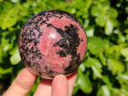 Polished Pink Rhodonite Spheres x 3 From Ambindavato, Madagascar - Toprock Gemstones and Minerals 