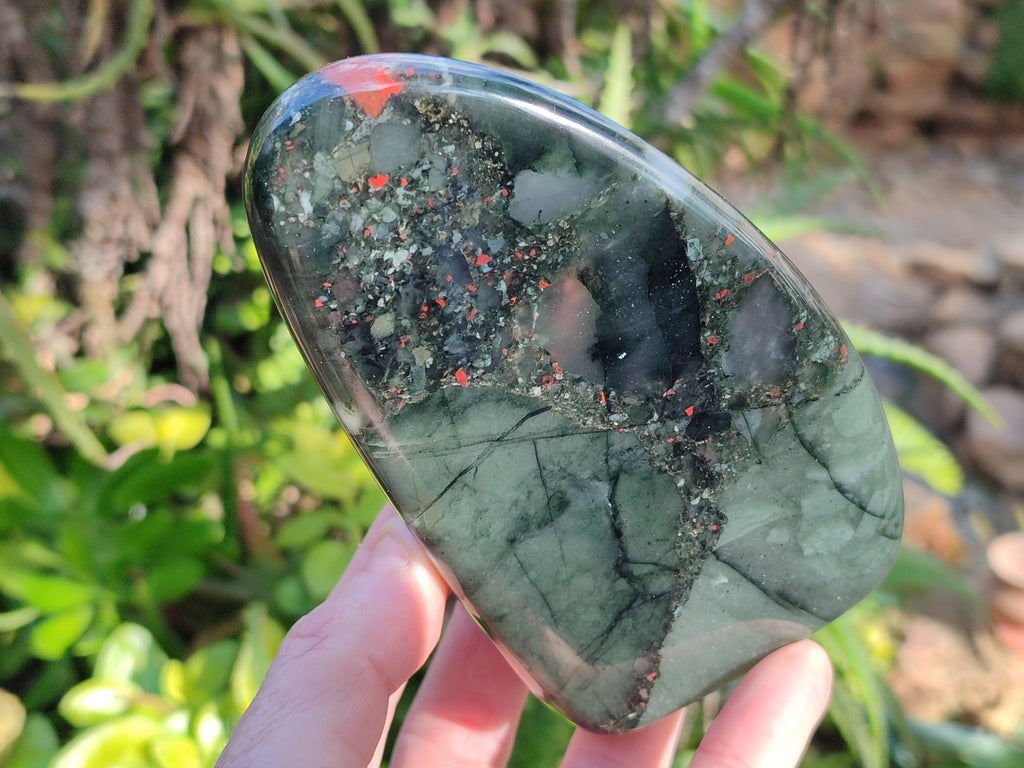 Polished Bloodstone Standing Free Forms x 2 From Swaziland - Toprock Gemstones and Minerals 