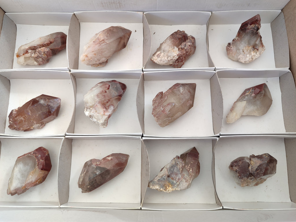 Natural Red Hematoid Quartz Clusters x 12 From Karoi, Zimbabwe - Toprock Gemstones and Minerals 