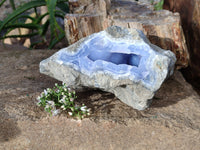 Natural Blue Lace Agate Geode Specimens x 1 From Nsanje, Malawi