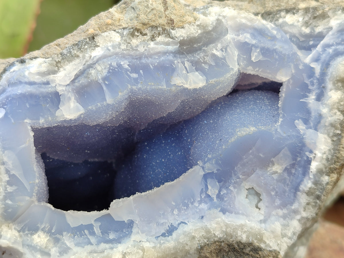 Natural Blue Lace Agate Geode Specimens x 1 From Nsanje, Malawi - Toprock Gemstones and Minerals 