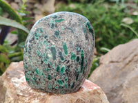 Polished Emerald Mica In Matrix Standing Free Forms x 2 From Mutoko, Zimbabwe - Toprock Gemstones and Minerals 