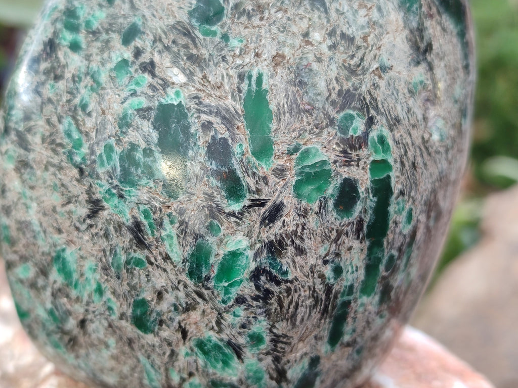 Polished Emerald Mica In Matrix Standing Free Forms x 2 From Mutoko, Zimbabwe - Toprock Gemstones and Minerals 