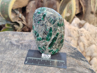 Polished Emerald Mica In Matrix Standing Free Forms x 2 From Mutoko, Zimbabwe - Toprock Gemstones and Minerals 