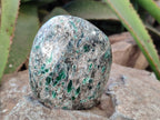 Polished Emerald Mica In Matrix Standing Free Forms x 2 From Mutoko, Zimbabwe - Toprock Gemstones and Minerals 