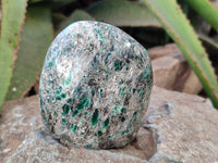 Polished Emerald Mica In Matrix Standing Free Forms x 2 From Mutoko, Zimbabwe - Toprock Gemstones and Minerals 