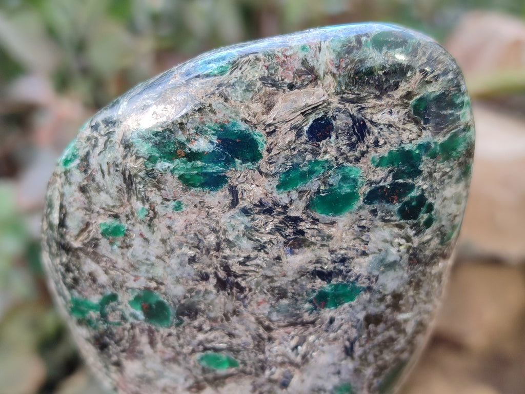 Polished Emerald Mica In Matrix Standing Free Forms x 2 From Mutoko, Zimbabwe - Toprock Gemstones and Minerals 