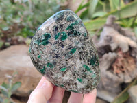 Polished Emerald Mica In Matrix Standing Free Forms x 2 From Mutoko, Zimbabwe - Toprock Gemstones and Minerals 