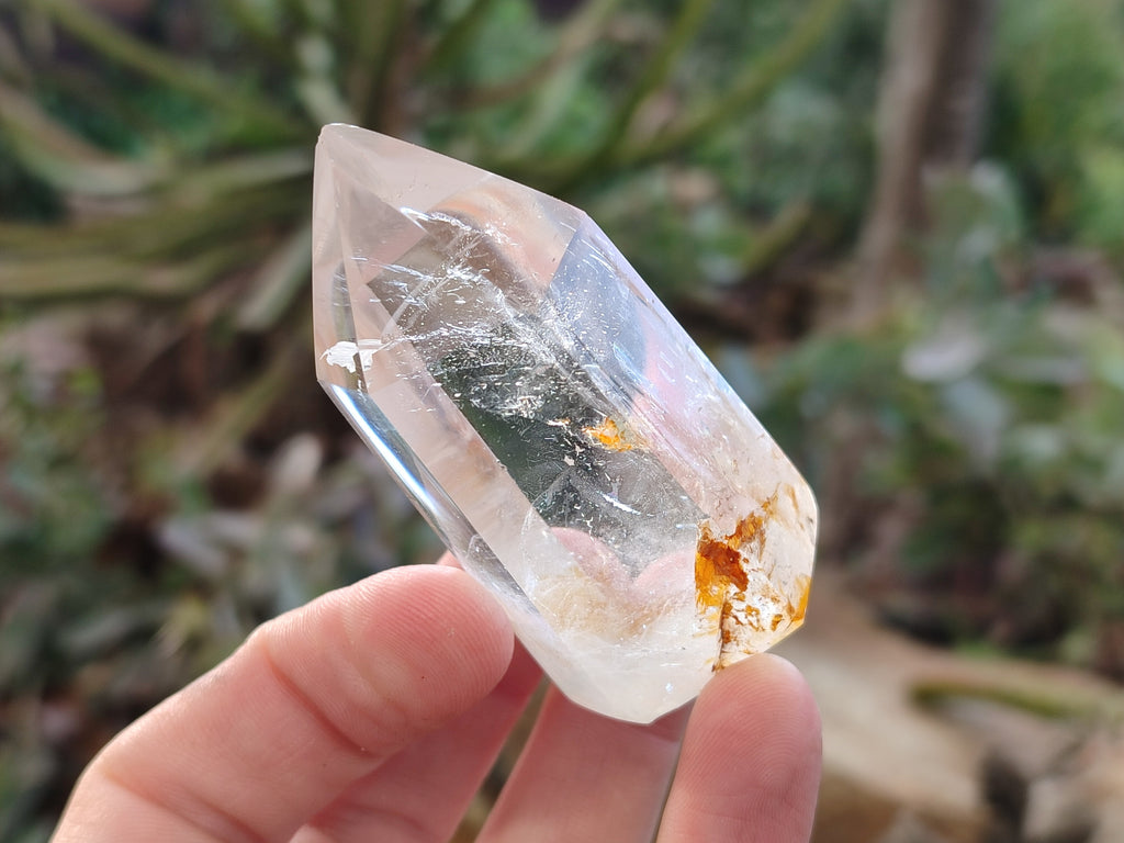 Polished Mixed Quartz and Smokey Quartz with Chlorite "Moss" Inclusions x 12 from Madagascar - Toprock Gemstones and Minerals 