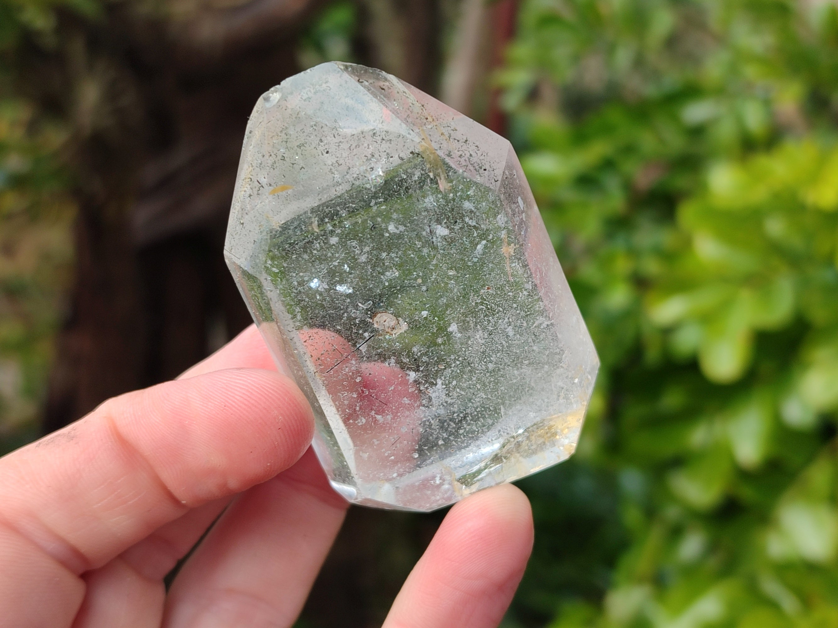 Polished Mixed Quartz and Smokey Quartz with Chlorite "Moss" Inclusions x 12 from Madagascar - Toprock Gemstones and Minerals 