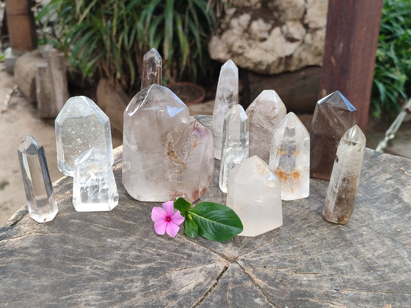 Polished Mixed Quartz and Smokey Quartz with Chlorite 