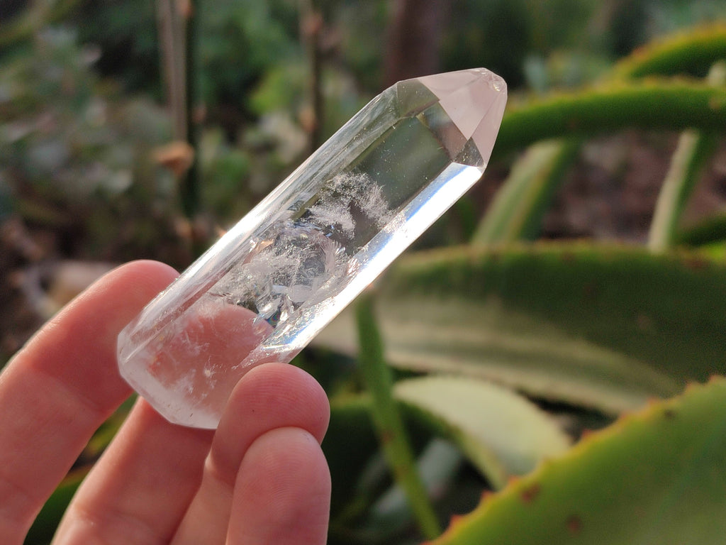 Polished Mixed Quartz and Smokey Quartz with Chlorite "Moss" Inclusions x 12 from Madagascar - Toprock Gemstones and Minerals 