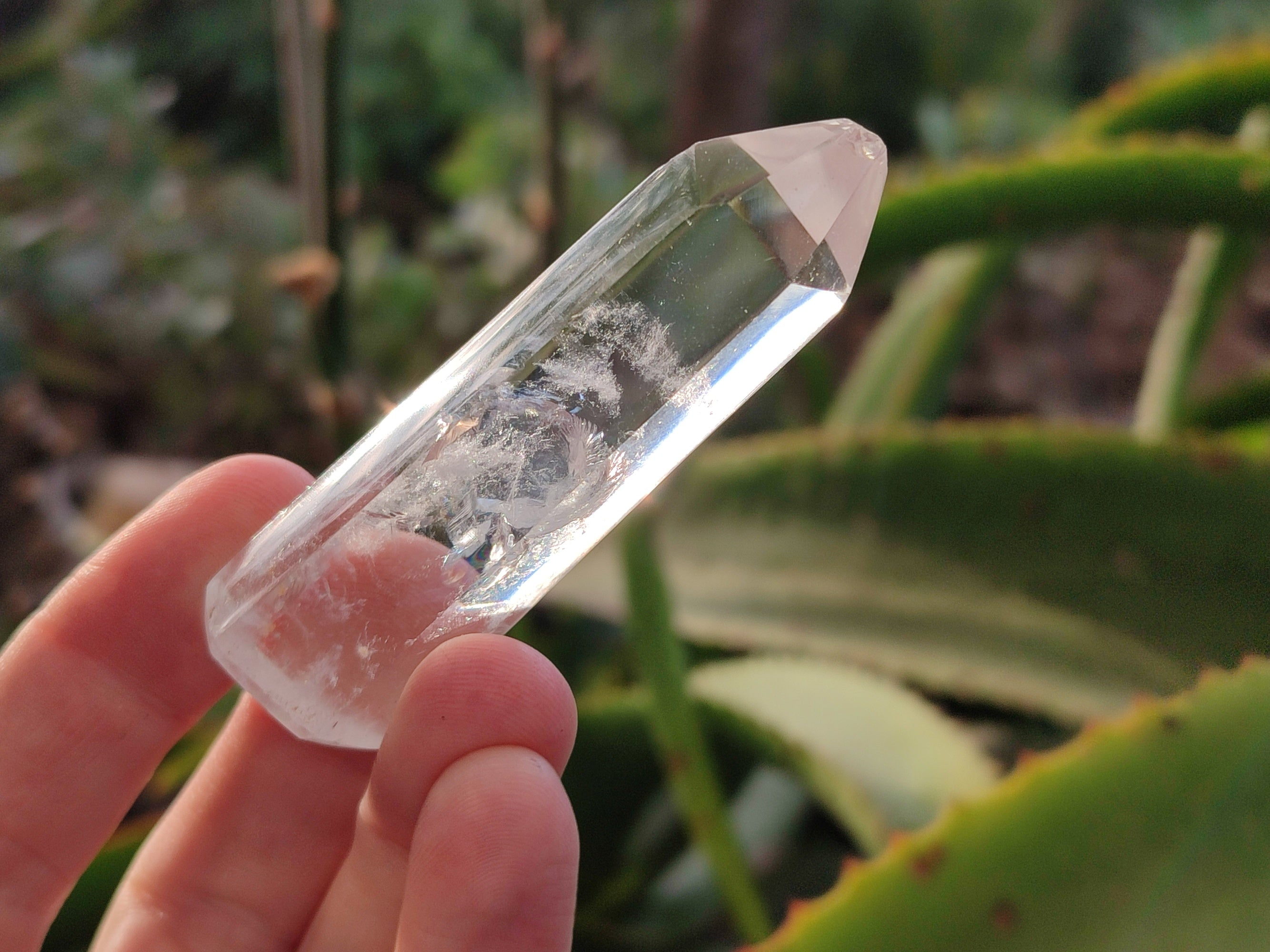 Polished Mixed Quartz and Smokey Quartz with Chlorite "Moss" Inclusions x 12 from Madagascar - Toprock Gemstones and Minerals 