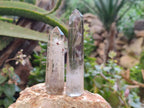 Polished Mixed Quartz and Smokey Quartz with Chlorite "Moss" Inclusions x 12 from Madagascar - Toprock Gemstones and Minerals 
