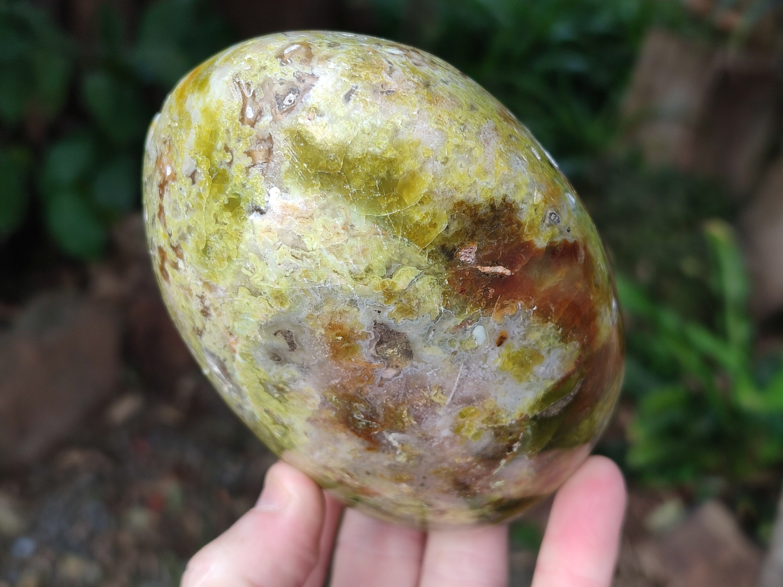 Polished Green Opal Standing Free Forms x 2 From Betroka, Madagascar - Toprock Gemstones and Minerals 