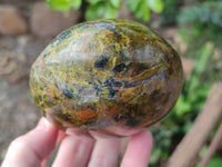 Polished Green Opal Standing Free Forms x 2 From Betroka, Madagascar - Toprock Gemstones and Minerals 