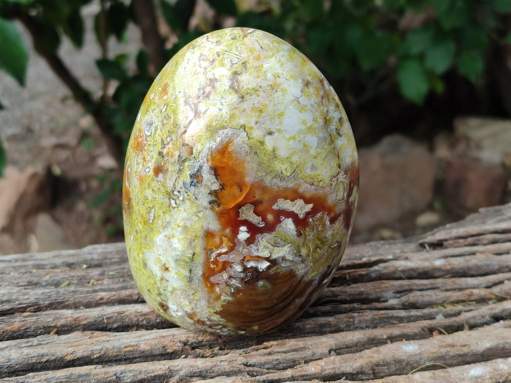 Polished Green Opal Standing Free Forms x 2 From Betroka, Madagascar - Toprock Gemstones and Minerals 